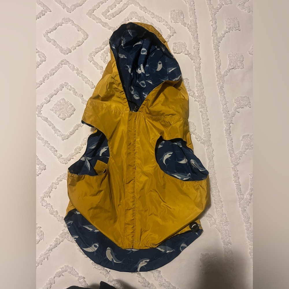 Reversible dog rain jacket